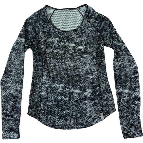 UNDER ARMOUR Woman’s Fly-By Allover Printed Mesh Long Sleeve Top Blue Black S - Picture 1 of 12